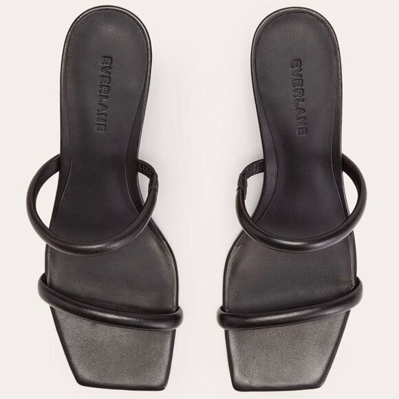 Everlane The Double Strap Heel Leather Sandal Slides Square Toe Size 9 New - Picture 4 of 16